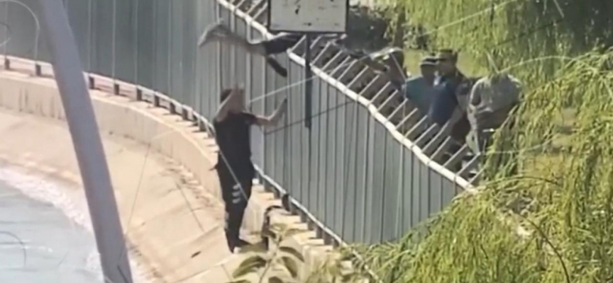 Şanlıurfa'da sulama kanalına düşen kadını yunus polisi kurtardı