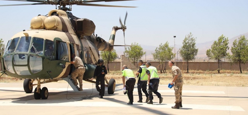 Mardin’de helikopterle havadan trafik denetimi yapıldı