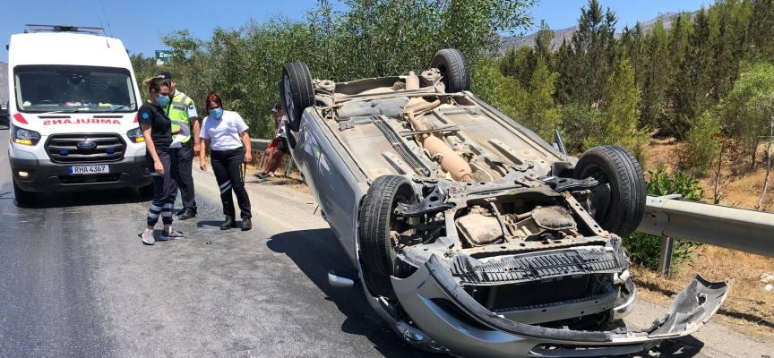 Girne-Lefkoşa anayolunda korkutan kaza!