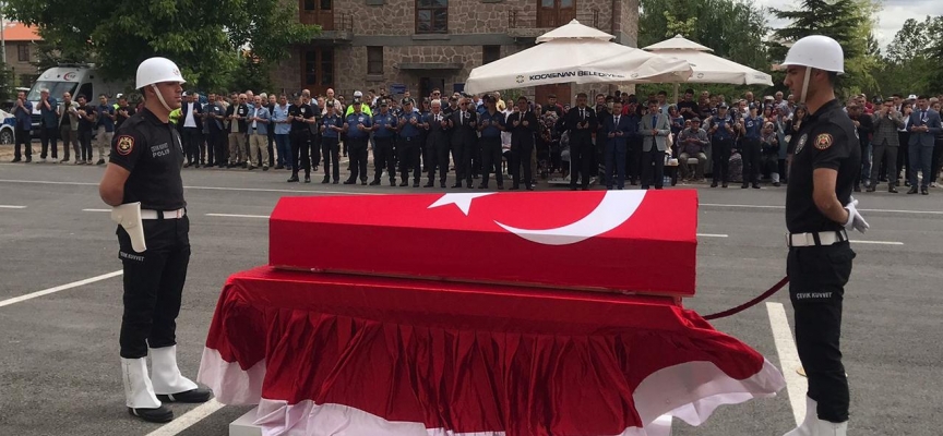 Kayseri'de kalp krizi sonucu hayatını kaybeden polis için tören yapıldı