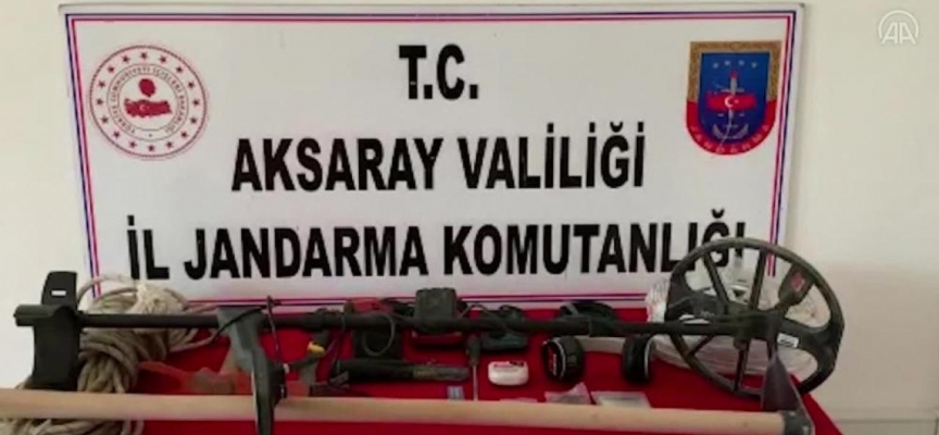 Aksaray'da kaçak kazı yapan 4 kişi suçüstü yakalandı