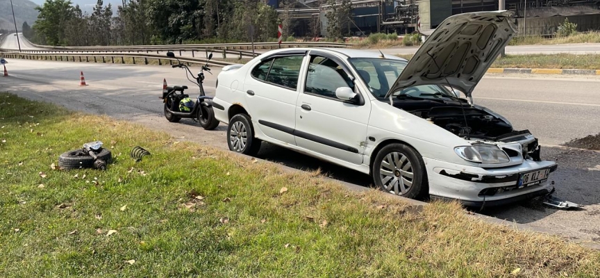 Karabük'te otomobille motosiklet çarpıştı