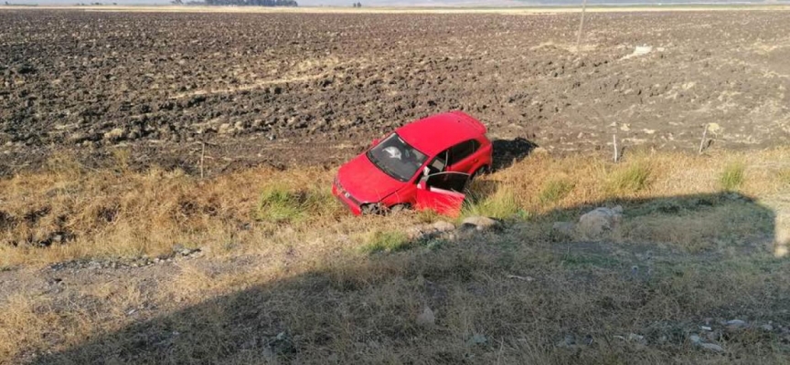 Takla atan otomobilin sürücüsü yaralandı