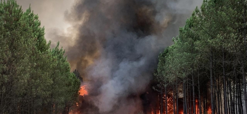 Fransa'nın Gironde bölgesinde yeni bir yangın başladı