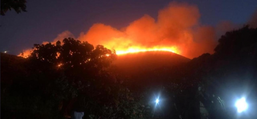 İtalya'nın Pantelleria adasında büyük orman yangını çıktı