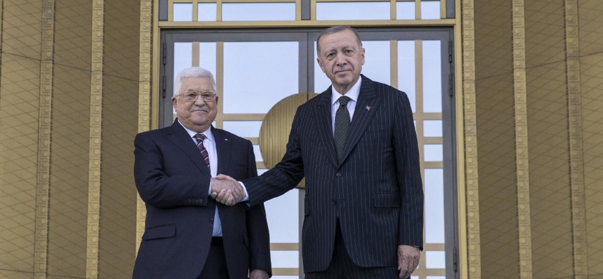 Cumhurbaşkanı Erdoğan Filistin Devlet Başkanı Abbas'ı resmi törenle karşıladı