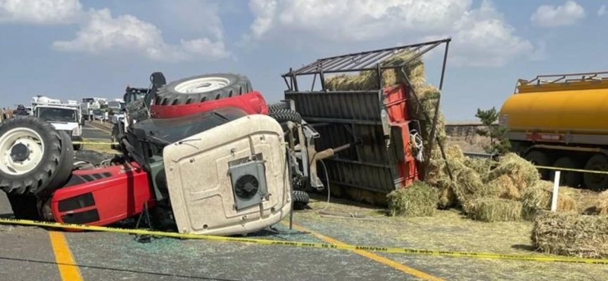 Kars'ta devrilen traktörün altında kalan sürücü ağır yaralandı