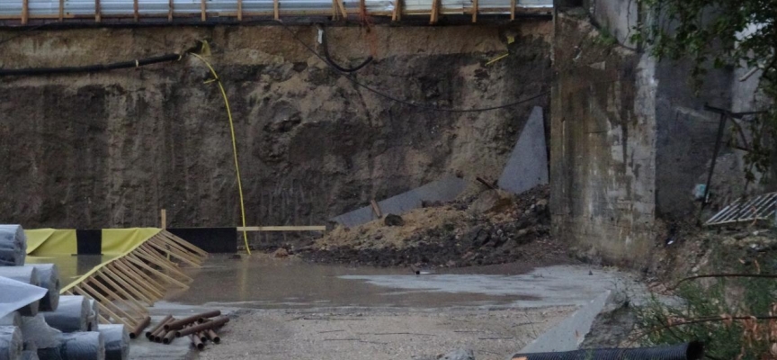 Bolu'da toprak kayması doğal gaz hattını kopardı