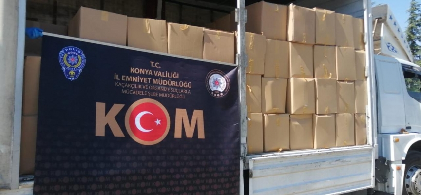 Konya'da gümrük kaçağı 3 milyon 750 bin makaron ele geçirildi