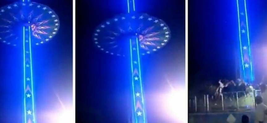 Hindistan'da lunaparktaki eğlence aracı zemine çakıldı