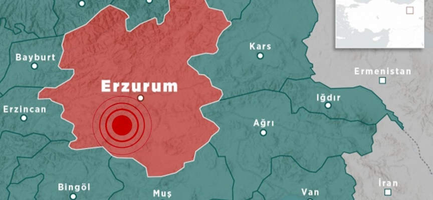 Erzurum'da 4,9 büyüklüğünde deprem