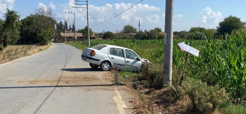 Tire'de direğe çarpan otomobildeki 2 kişi yaralandı