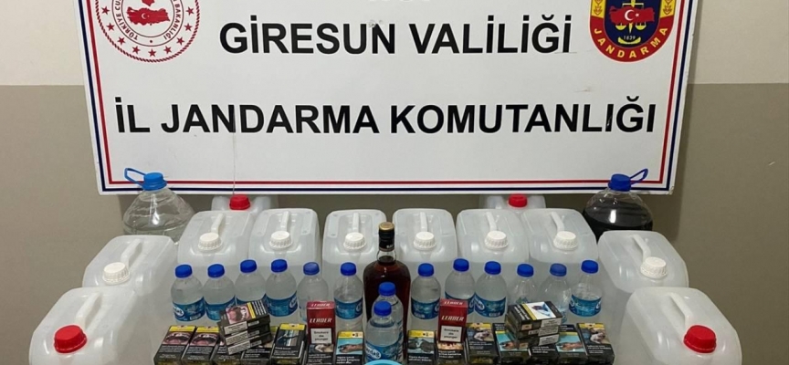 Giresun'da sahte içki ve kaçak sigara ele geçirildi