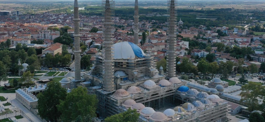 Selimiye Camii'ndeki restorasyon devam ediyor