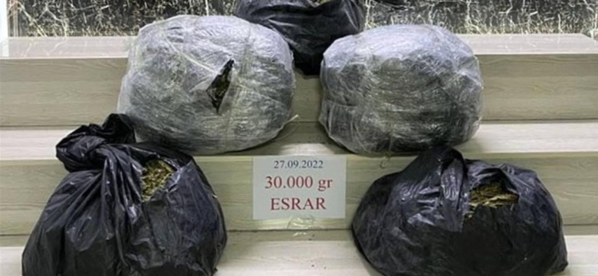 Bitlis'te 30 kilogram esrar ele geçirildi