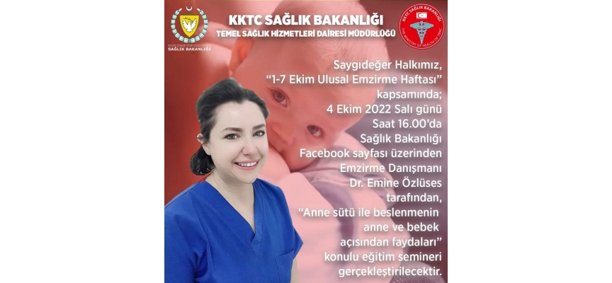 1-7 Ekim Emzirme Haftası… Bugün saat 16.00’da bakanlığın Facebook sayfasından seminer verilecek