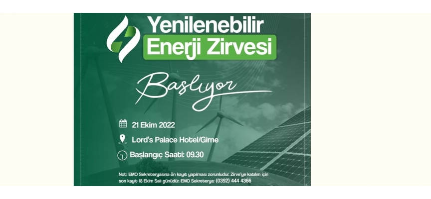 “Yenilenebilir Enerji Zirvesi” , 21 Ekim’de Girne’de yapılıyor