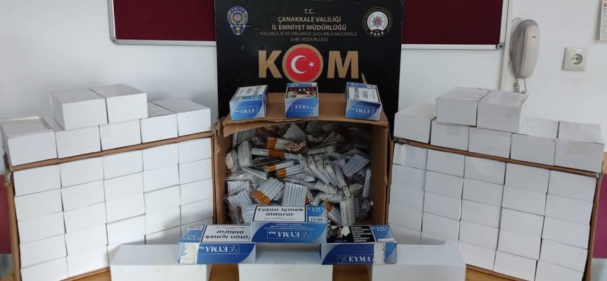 Çanakkale'de 30 bin 900 makaron ele geçirildi