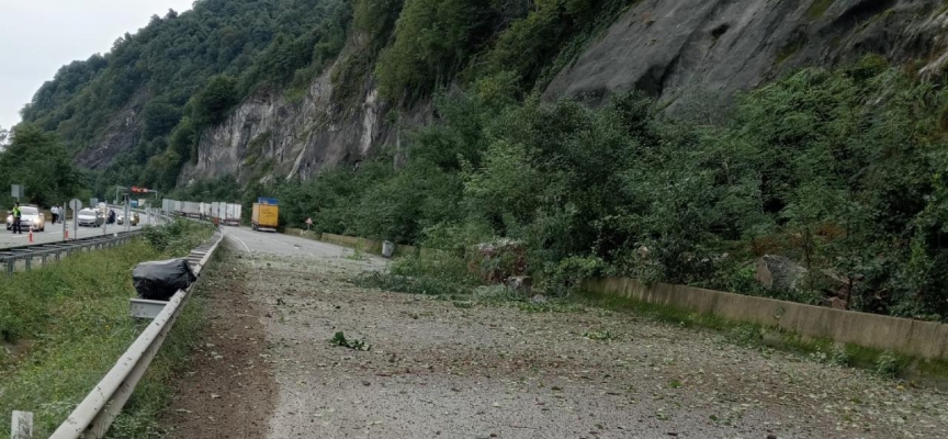 Artvin'de heyelan yolu kapattı