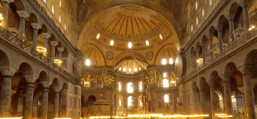 Ayasofya'nın ihtişamı drone kamerasında