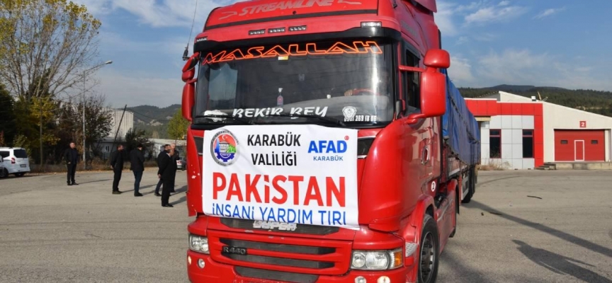 Karabük'ten selden etkilenen Pakistan'a insani yardım tırı