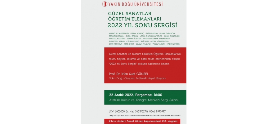 YDÜ Güzel Sanatlar Yıl Sonu Sergisi perşembe günü açılacak