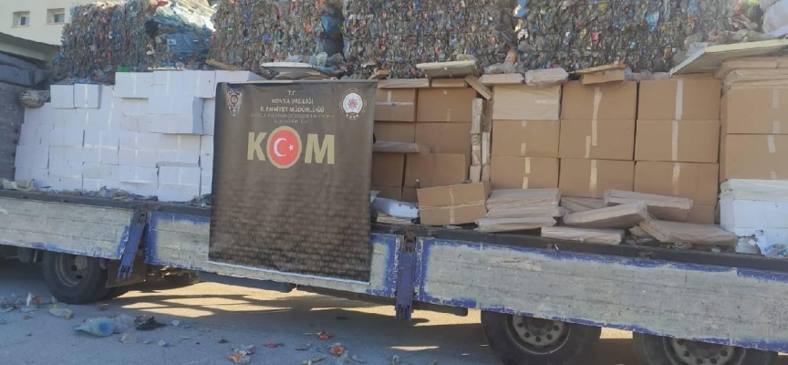 Konya'da 4 milyon liralık makaron ele geçirildi