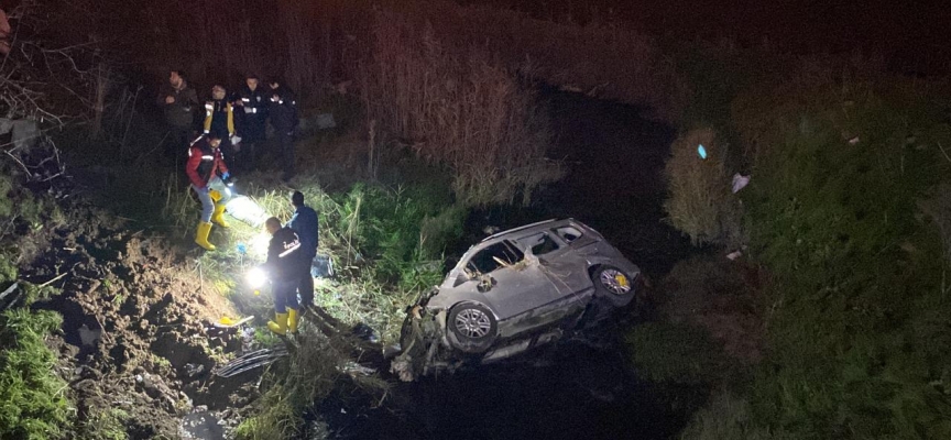 Tekirdağ'da hafif ticari araç dereye yuvarlandı: 1 ölü, 3 yaralı