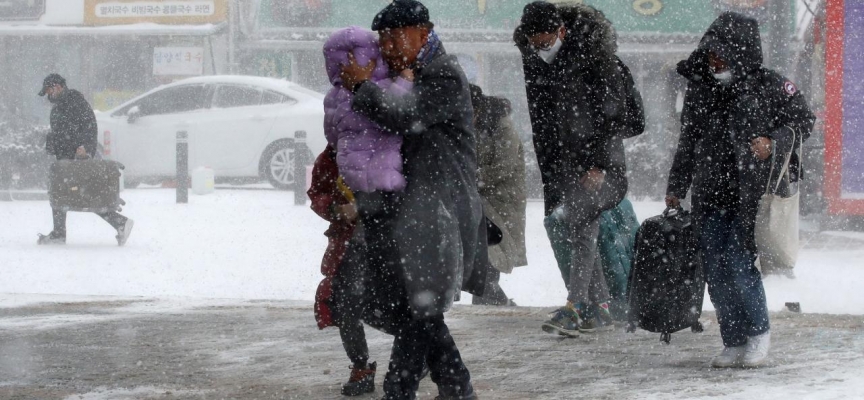 Güney Kore'de en soğuk günler: Sıcaklık eksi 39,3 derece