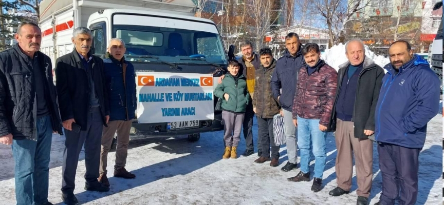 Doğu Anadolu'da muhtarların depremzedelere desteği sürüyor