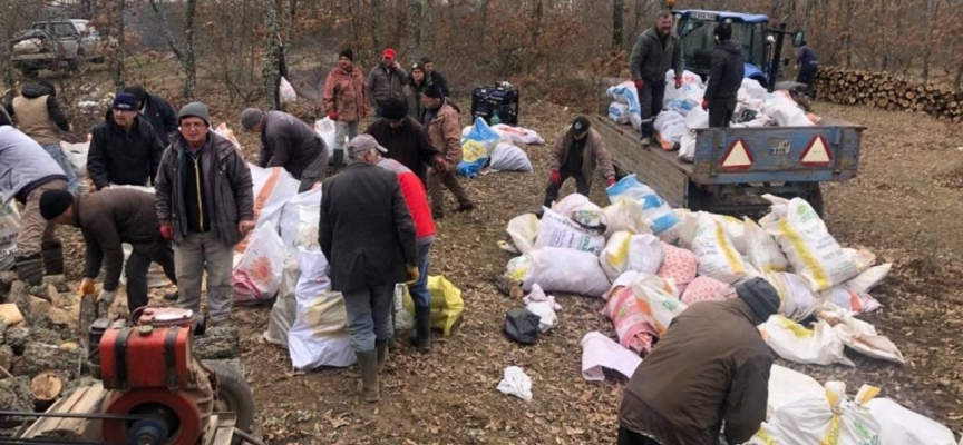 Edirne'de orman köylüleri deprem bölgelerine yakacak odun gönderdi