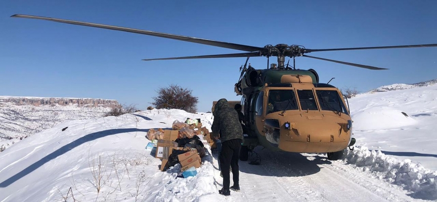 'Demir kanatlar' kırsala 49,2 ton yardım malzemesi taşıdı