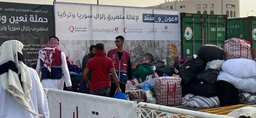 Katar, Türkiye ve Suriye'deki depremzedeler için yardımlara devam ediyor