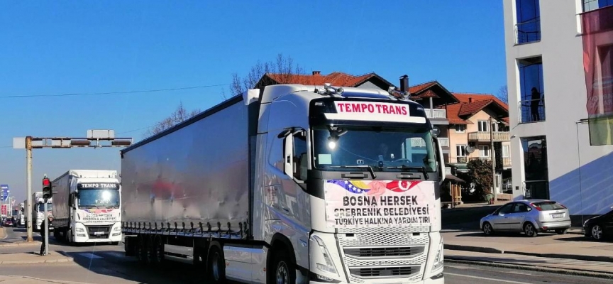 Bosna Hersek'ten 5 yeni yardım tırı deprem bölgesine gönderildi