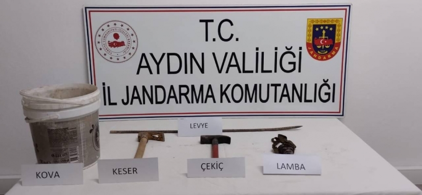 Aydın'da antik kentte kaçak kazı yaptığı öne sürülen 4 kişi yakalandı