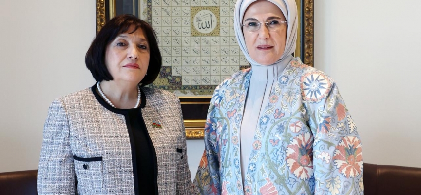 Emine Erdoğan, New York'ta Azerbaycan Meclis Başkanı Gafarova'yla bir araya geldi