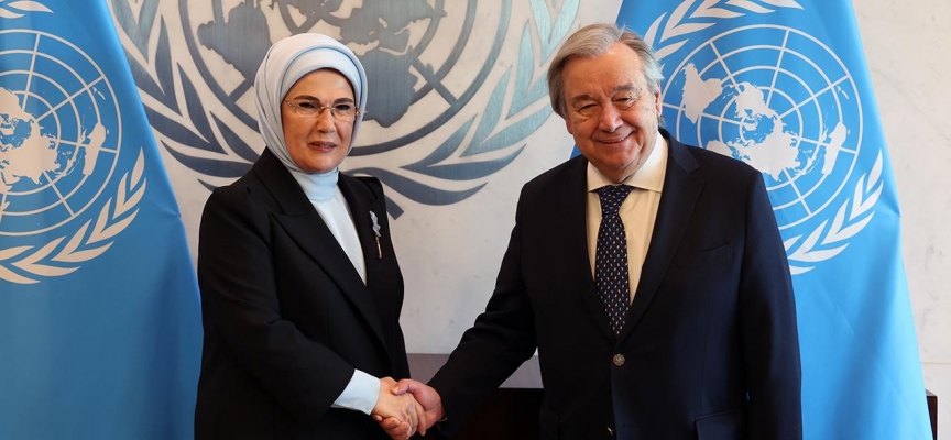 Emine Erdoğan, BM Genel Sekreteri Guterres ile bir araya geldi