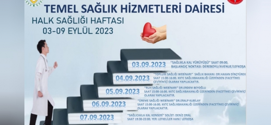 3-9 Eylül Halk Sağlığı Haftası dolayısıyla hafta boyunca etkinlikler düzenlenecek