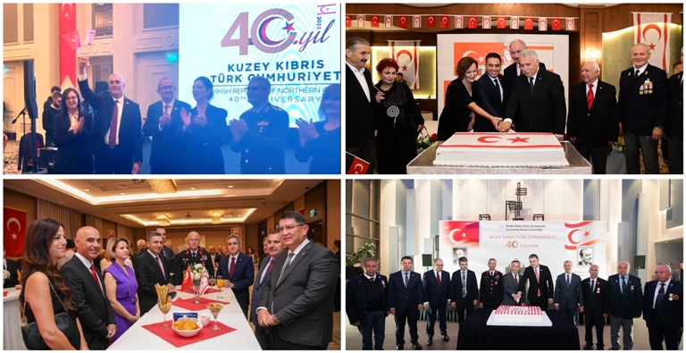 KKTC’nin 40. Kuruluş yıl dönümü nedeniyle,Ankara, İstanbul, İzmir, Mersin, Antalya, Gaziantep ve Trabzon’da resepsiyon ve etkinlikler düzenlendi