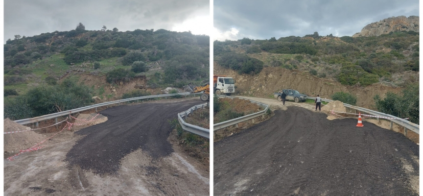 Kayalar-Sadrazamköy ana yolu yeniden trafiğe açıldı