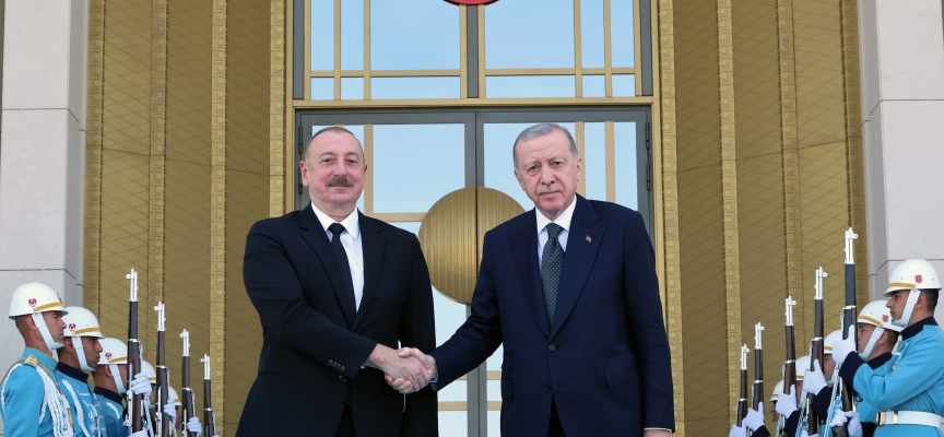 Erdoğan, Aliyev ile Cumhurbaşkanlığı Külliyesi’nde bir araya geldi