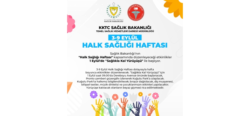 Sağlık Bakanlığı 3-9 Eylül “Halk Sağlığı Haftası” nedeniyle etkinlikler düzenliyor