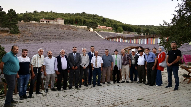 Huzurevi sakinleri için lavanta bahçesinde etkinlik