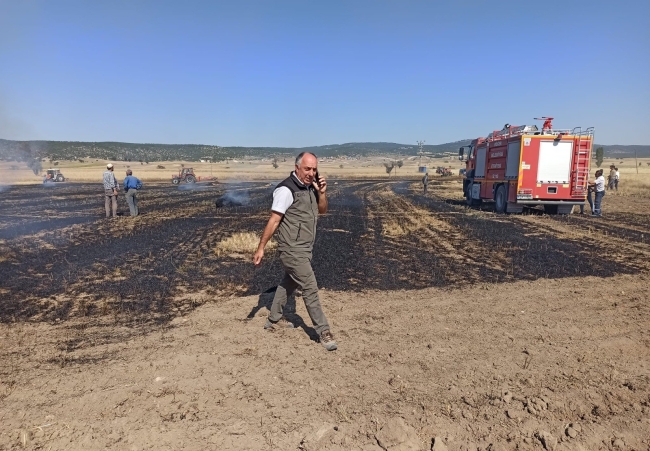 Balya makinesinden çıkan kıvılcım yangına neden oldu