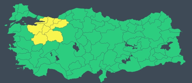 7 il için 'sarı' uyarı: Kuvvetli sağanağa dikkat