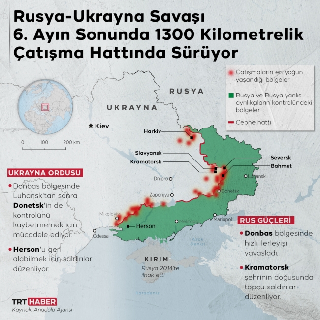 Ukrayna: Rus ordusunun iki istikametteki saldırıları önlendi