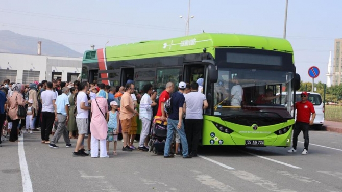 TEKNOFEST'in ilk gününde elektrikli otobüslerle 9 bin 500 yolcu taşındı