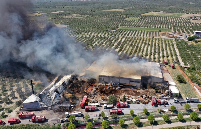 Manisa'da fabrika yangını