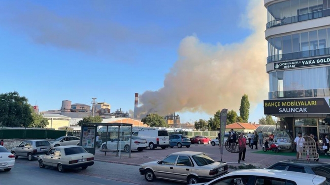 Konya'da şeker fabrikasında yangın