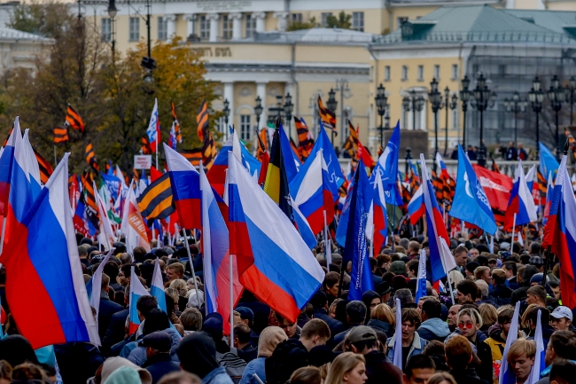 Rusya'da Ukrayna'daki ayrılıkçı bölgelere yönelik destek mitingi